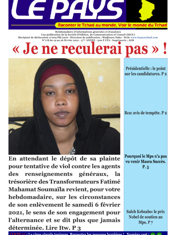 A la Une de votre hebdomadaire no 178 paru ce vendredi 19 février 2021