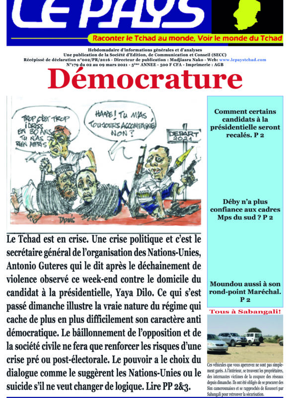 A la Une de votre hebdomadaire no 179 paru ce mardi 02 mars 2021
