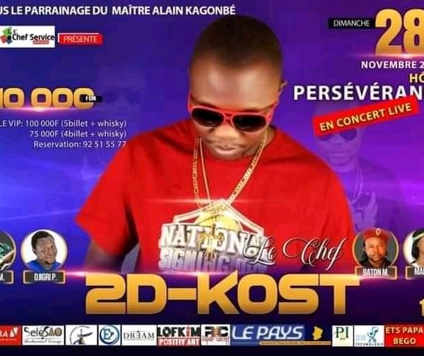 L’artiste  le chef 2D-kost  en concert le dimanche prochain