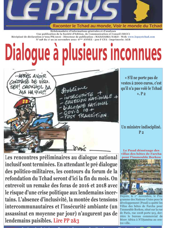 A la Une de votre hebdomadaire no 198 paru ce mercredi 17 novembre 2021