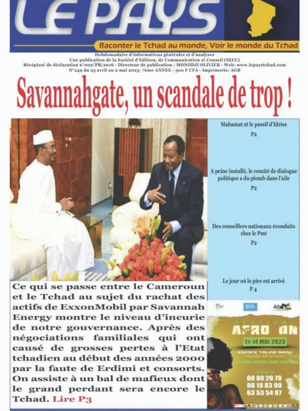 La Une de votre hebdomadaire paru ce jeudi 27 avril 2023