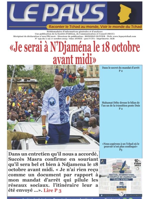 La Une de votre hebdomadaire n°259