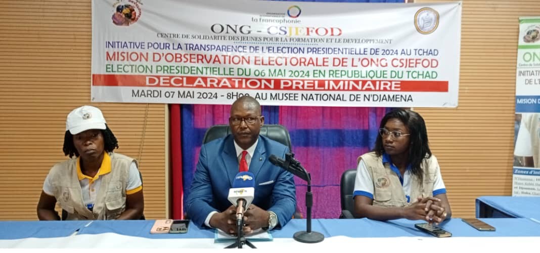 Présidentielle 2024:  l'Ong-Csjefod félicite le peuple Tchadien pour sa maturité politique 1