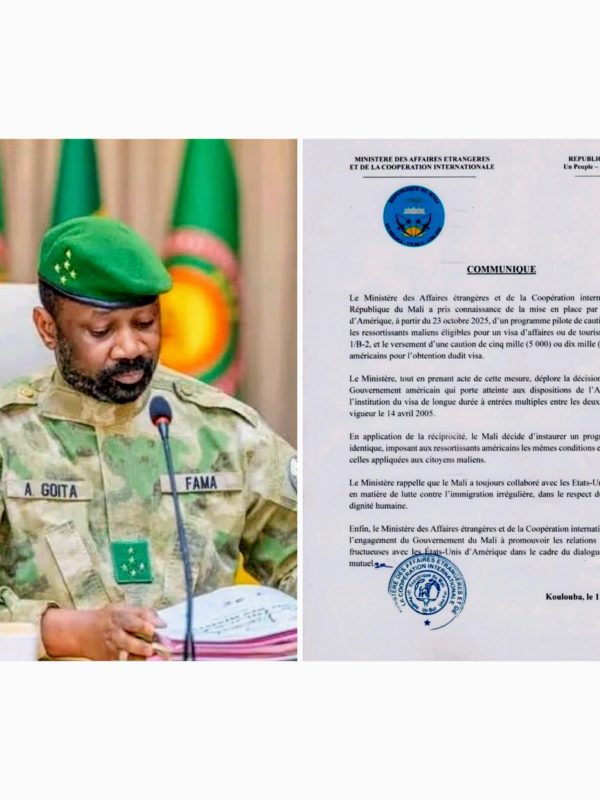 Visa américain : le Mali applique la politique de réciprocité envers les États-Unis