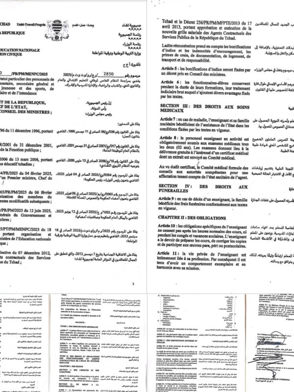 Tchad : Le gouvernement révise le statut particulier des enseignants