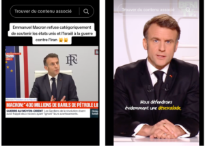 MANIPULÉ : Ces vidéos du président Macron commentant le conflit au Moyen-Orient sont truquées 2