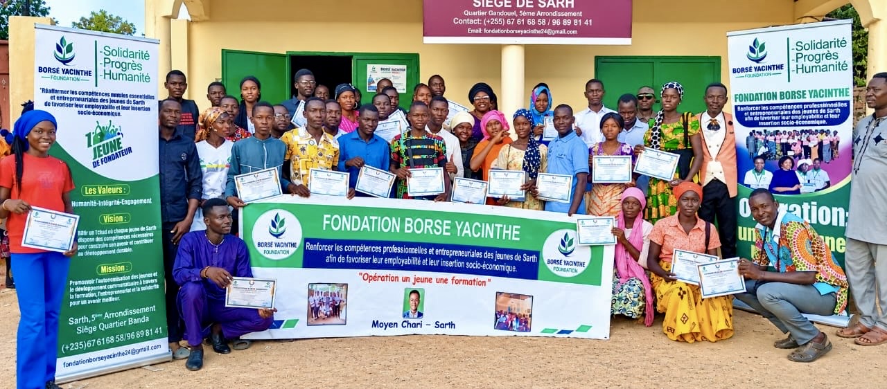 Sarh : 65 jeunes ont reçu leurs attestations de formation à l’initiative de la Fondation Borse Yacinthe 1