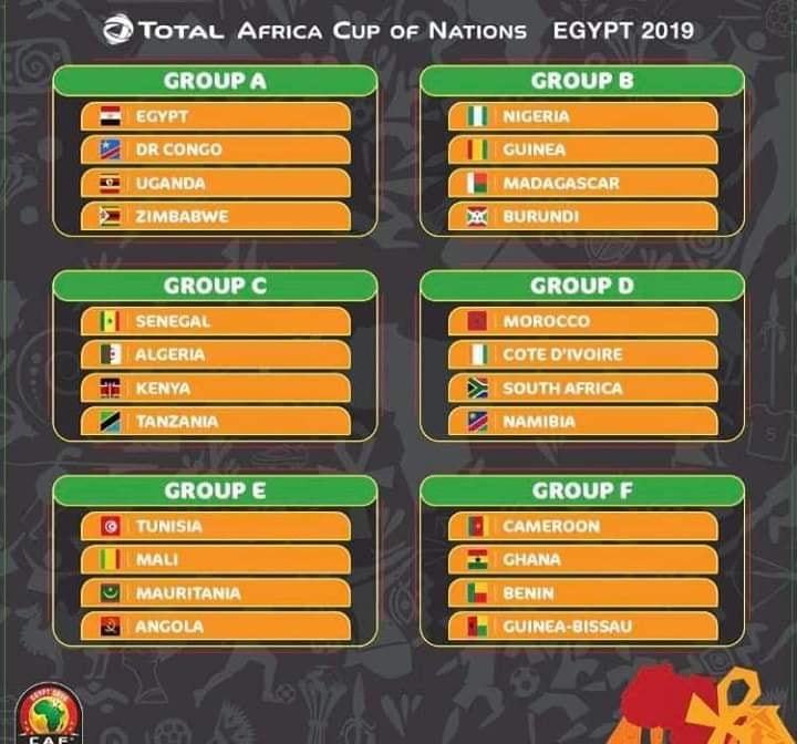 Calendrier de la coupe d'Afrique des Nations (Can) 2019 1