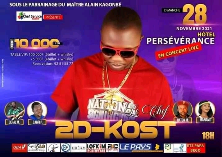 L'artiste  le chef 2D-kost  en concert le dimanche prochain 1