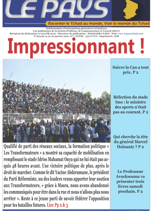 A la Une de votre hebdomadaire no 203 paru ce jeudi 13 janvier 2022