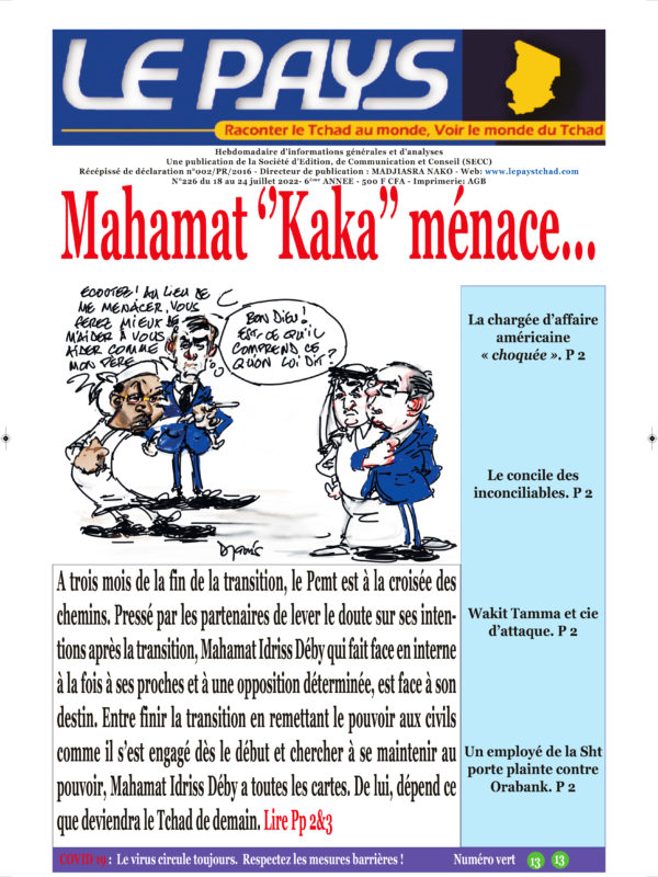 A la Une de votre hebdomadaire no 226 paru ce lundi 18 juin 2022