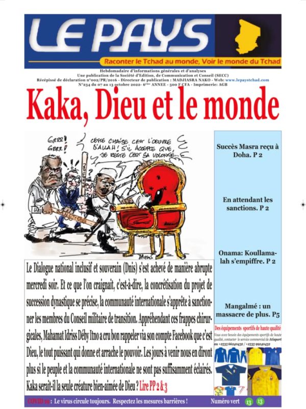 A la Une de votre hebdomadaire paru ce vendredi 7 octobre 2022