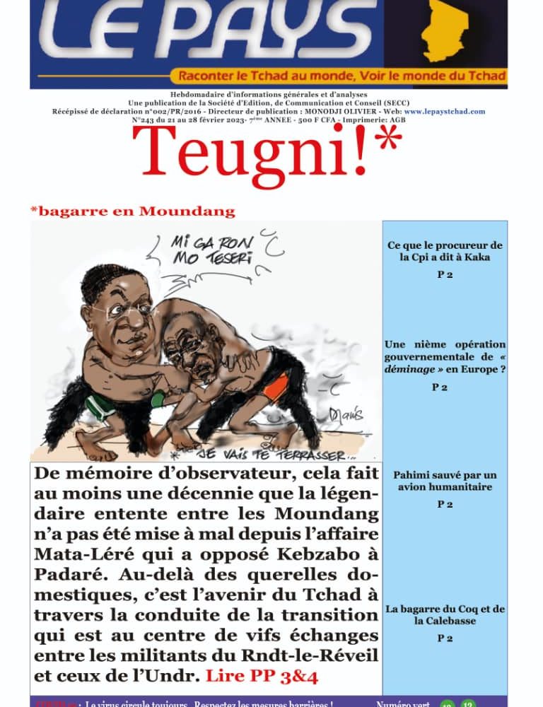La Une de votre hebdomadaire n°243 paru ce mercredi 22 février 2023 1