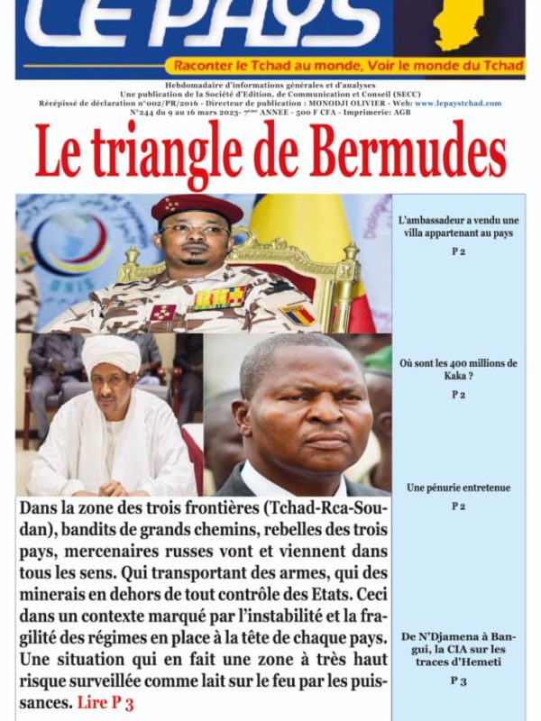 La Une de votre hebdomadaire n°244 paru ce jeudi 09 mars 2023