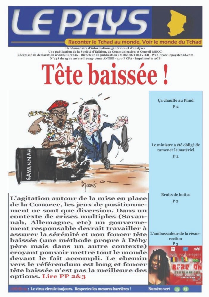 La Une de votre hebdomadaire n° 248 paru ce jeudi 13 avril 2023 1