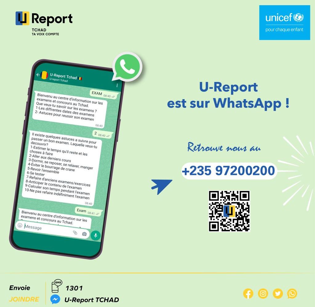 L’Unicef lance le canal Whatsapp de U-Report pour renforcer la participation et l’engagement des jeunes 1