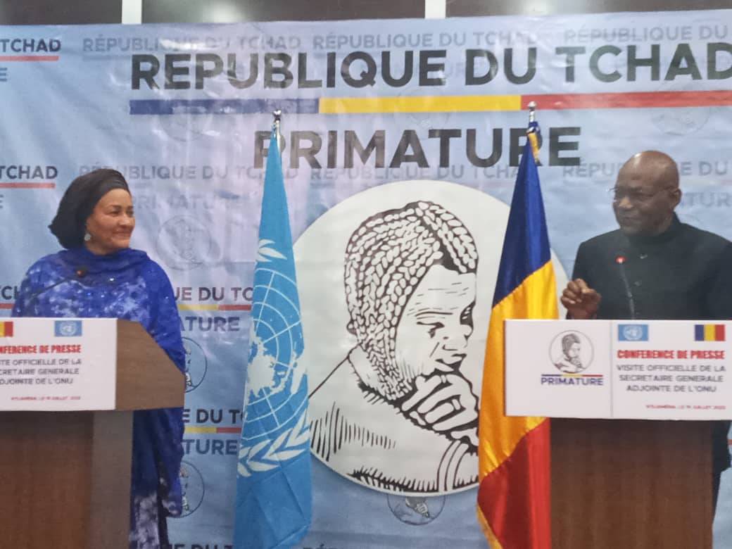 Amina Mohamed face aux journalistes après sa descente  dans les camps des réfugiés 1