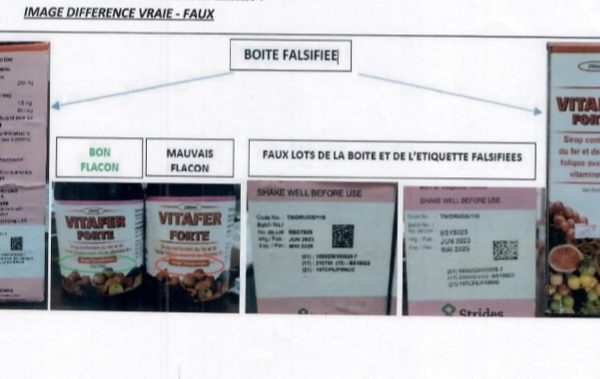 Tchad : le ministère de la santé alerte sur la circulation de faux lot de sirop Vitafer Forte