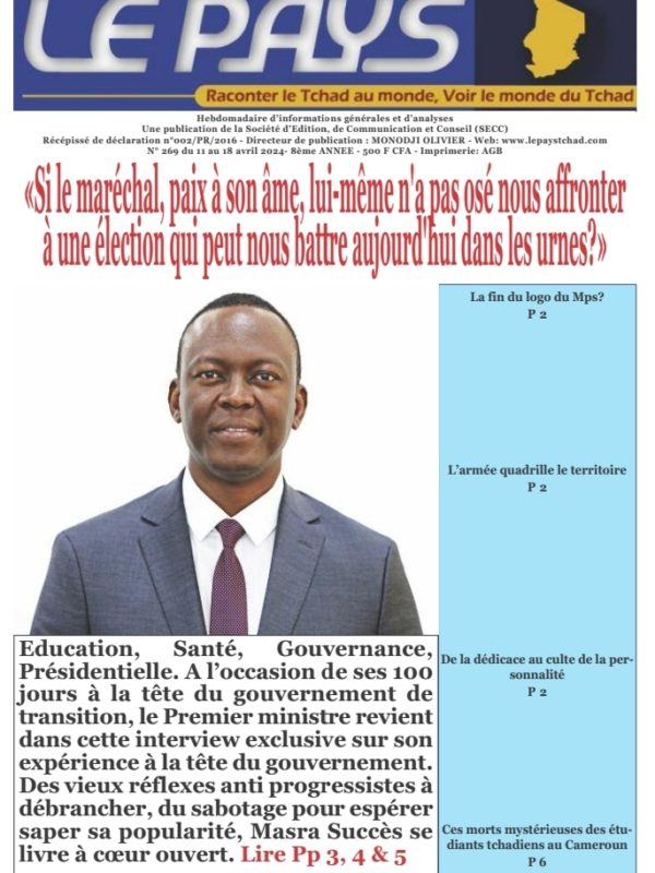 La Une de votre hebdomadaire n°269