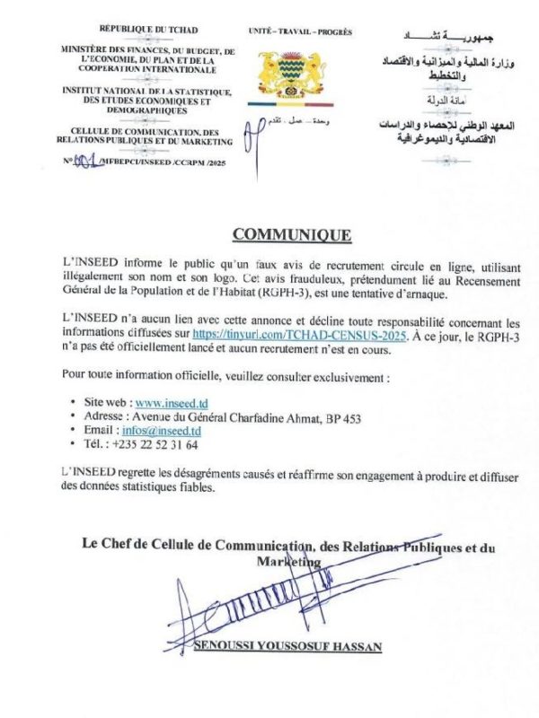 L’Inseed dénonce un faux avis de recrutement