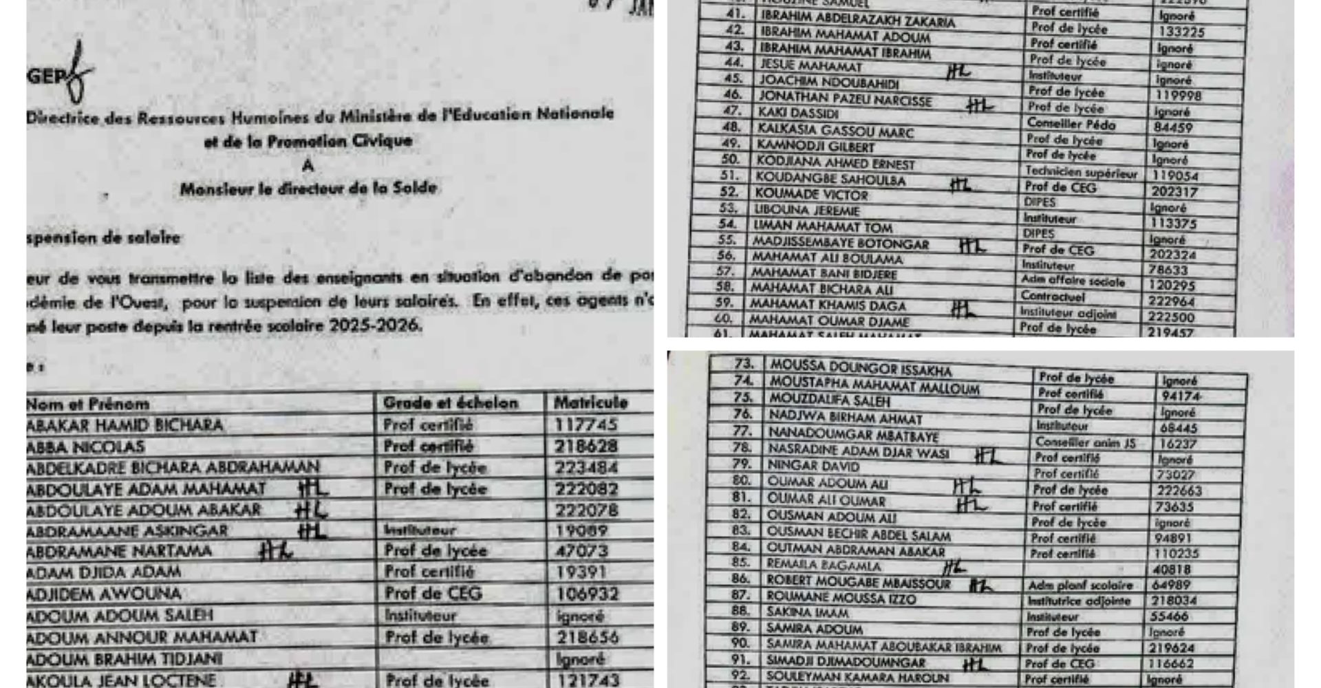 Tchad : 100 salaires d'enseignants suspendus, le président du SIET visé 1