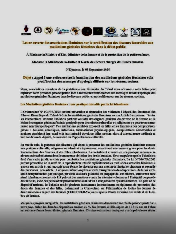 Tchad : des organisations féministes alertent sur la recrudescence des discours pro-excision