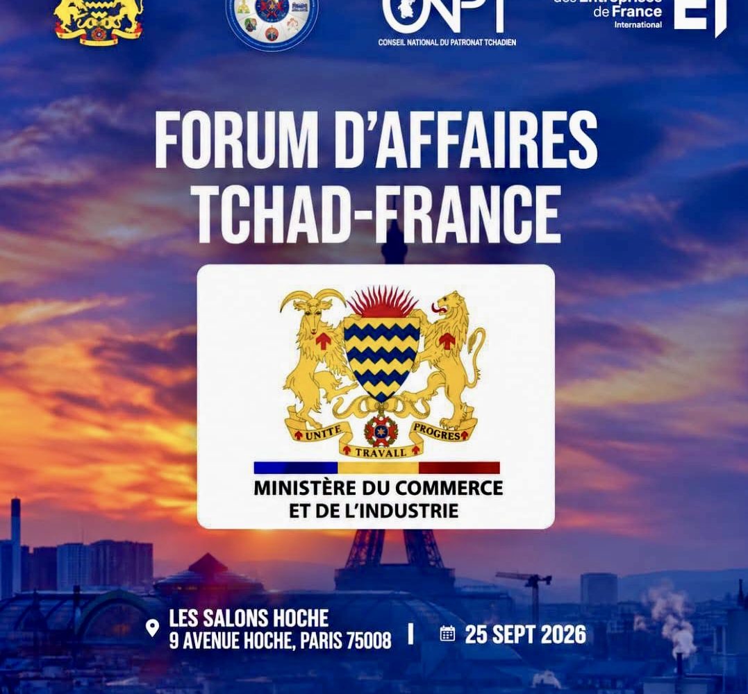 Paris : le Forum d’affaires France-Tchad réunira entreprises et investisseurs vendredi 25 septembre 1 Paris : le Forum d’affaires France-Tchad réunira entreprises et investisseurs vendredi 25 septembre 1